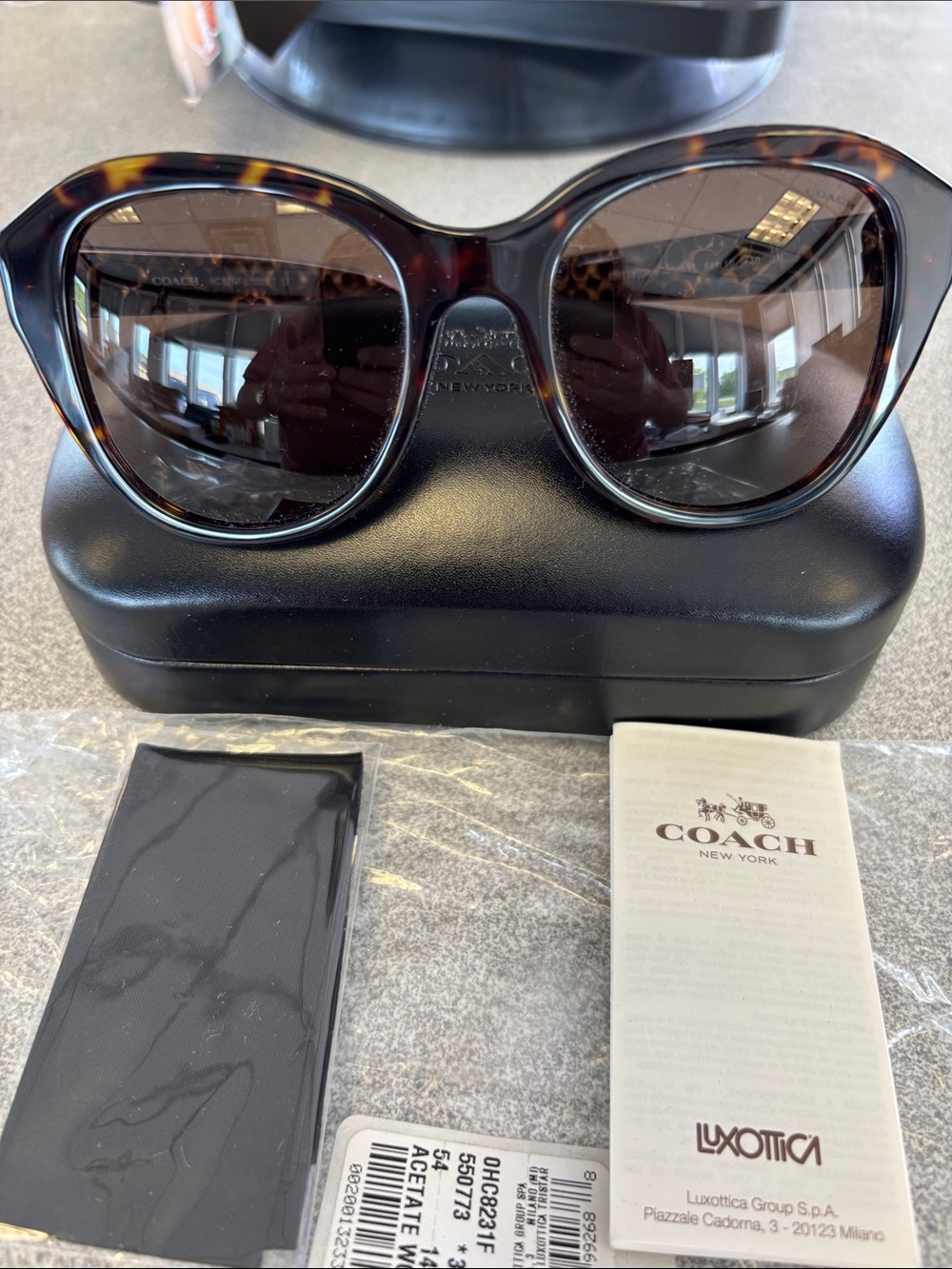 Coach Women's Tortoise Shell Sunglasses with Brown Lenses - Picture 1 of 8